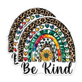 (2 Packs) Be Kind Sunflower Rainbow Stickers - Positive Inspiring Motivational Decals - 5 Inches On Longest Side - Premium Vinyl Decal - Sticks to Any Smooth Flat Surface - Made in USA - BMCS2507