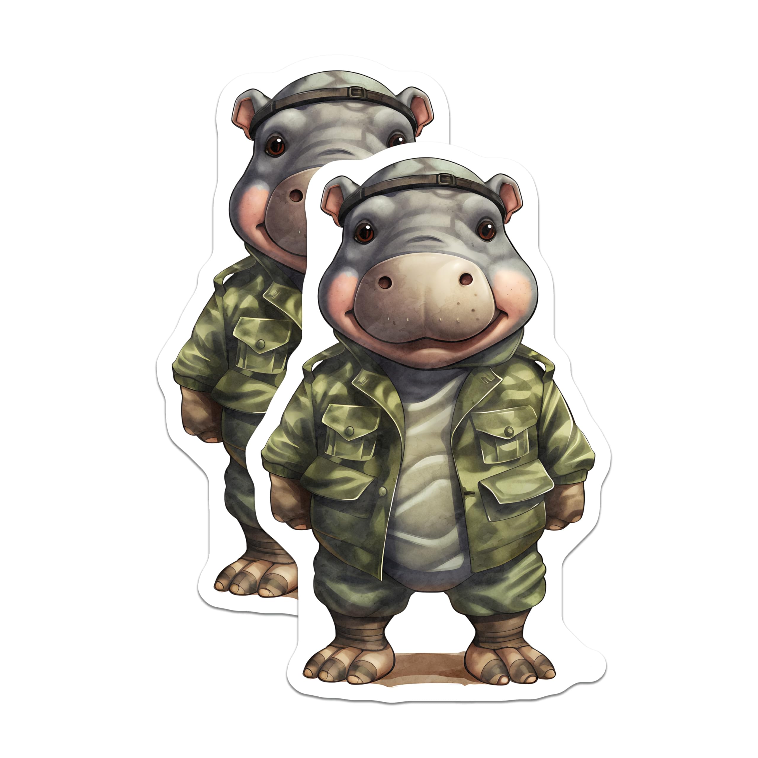 (2 Pack) Hippo Magnets - Cartoon Animal Fridge Magnets - Cute Hippo Art Magnets - 5" On Longest Side - Premium Magnet - for Cars, Refrigerators, Toolboxes, Lockers - Made in USA - MAG16848