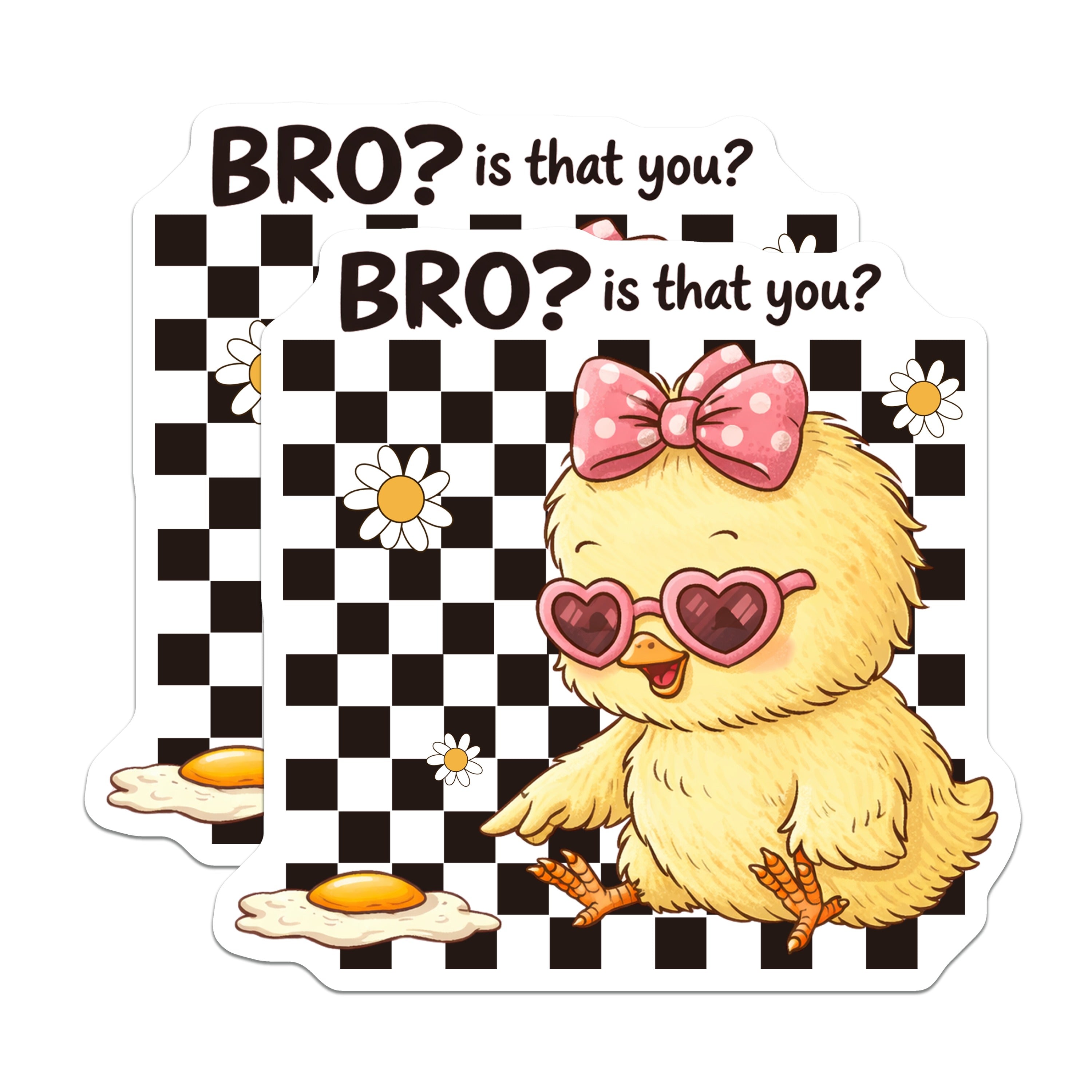 (2 Pack) Funny Chick Magnets - Bro is that You Egg - Y2K Aesthetic Fridge Magnets - 5 Inches On Longest Side - Thick Durable Magnet - Made in USA - MAG38541