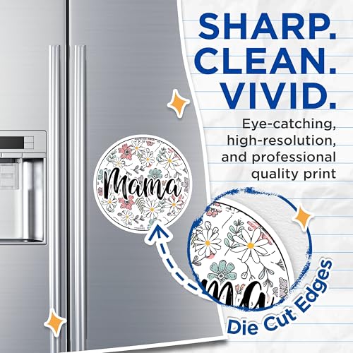 (2 Pack) Mama Flower Magnets Magnets - Floral Decorative - Mother's Day Decor - 5" On Longest Side - Made in USA - Sticks to Refrigerators & Metal Surfaces - MAG8964
