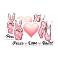 (2 Pack) Ballet Magnets - Peace Love Ballet - Dance Refrigerator Decor - 5" On Longest Side - Premium Magnet - for Cars, Refrigerators, Toolboxes, Lockers - Made in USA - MAG16192