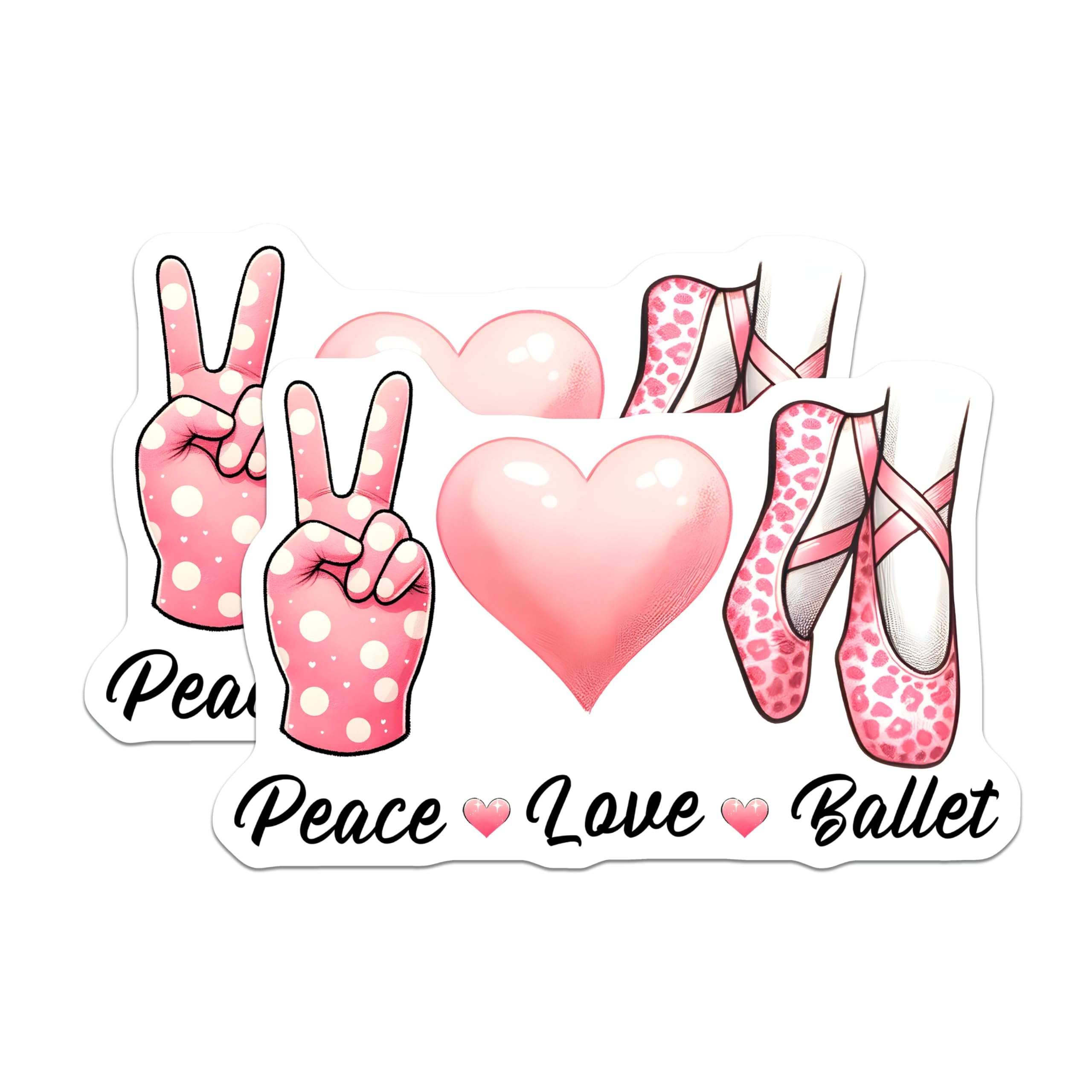 (2 Pack) Ballet Magnets - Peace Love Ballet - Dance Refrigerator Decor - 5" On Longest Side - Premium Magnet - for Cars, Refrigerators, Toolboxes, Lockers - Made in USA - MAG16192