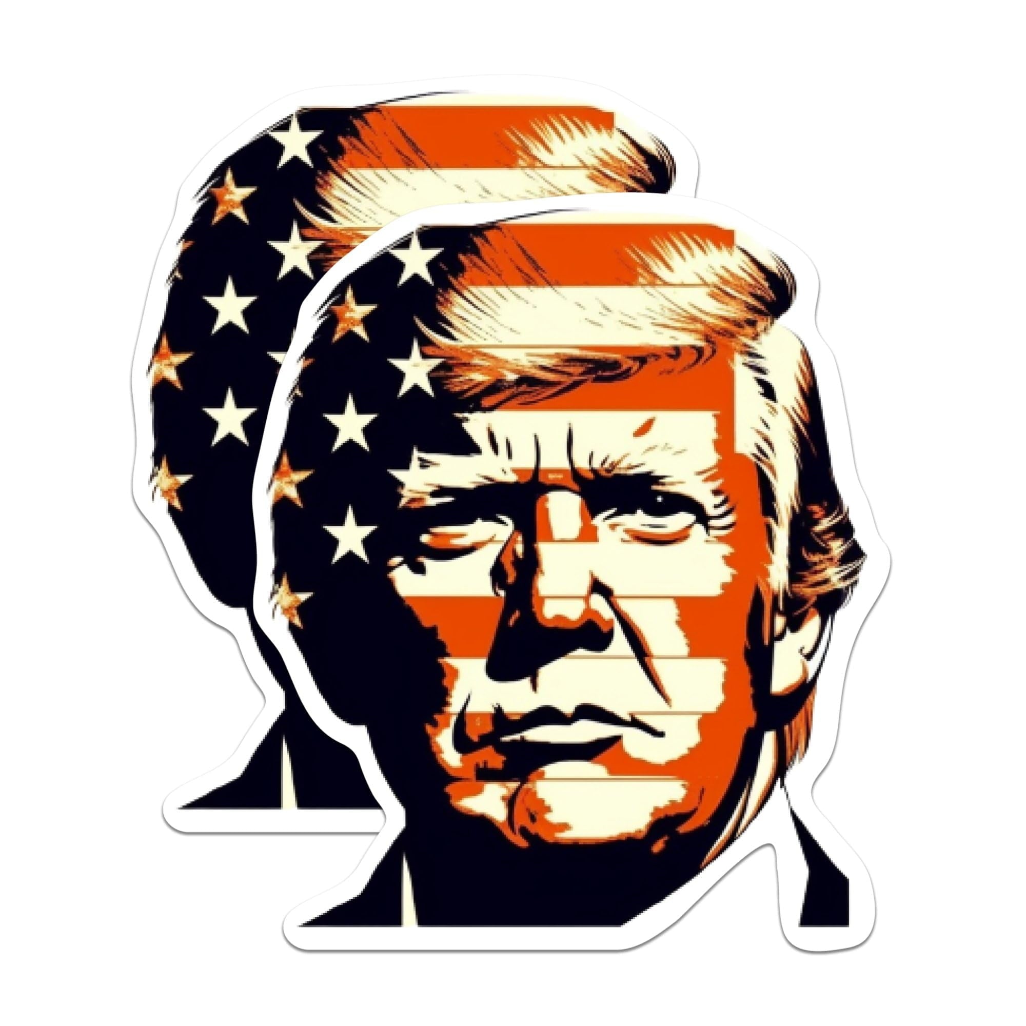 (2 Pack) Trump American Flag Magnets - Trump 2024 Magnet - Trump for President - 5" On Longest Side - Premium Magnet - for Cars, Refrigerators, Toolboxes, Lockers- Made in USA - MAG0779