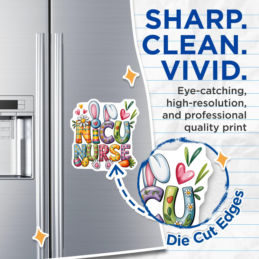 (2 Pack) NICU Nurse Magnets - Easter Bunny Design - Pediatric Nurse Decor - 5" On Longest Side - Premium Magnet - for Cars, Refrigerators, Toolboxes, Lockers - Made in USA - MAG15359