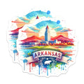 (2 Pack) Arkansas Stickers - State Pride - Scenic Landscape Sticker - Travel Souvenir - Colorful State Art - 5" On Longest Side - Sticks to Smooth Flat Surfaces - Made in USA - BMCS6929