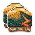 (2 Pack) Mauna Loa Magnets - Hawaiian Volcano Decor - Vibrant Lava Flow Art - Big Island Travel Souvenir - 5 Inches On Longest Side - Thick Durable Magnet - Made in USA - MAG19546