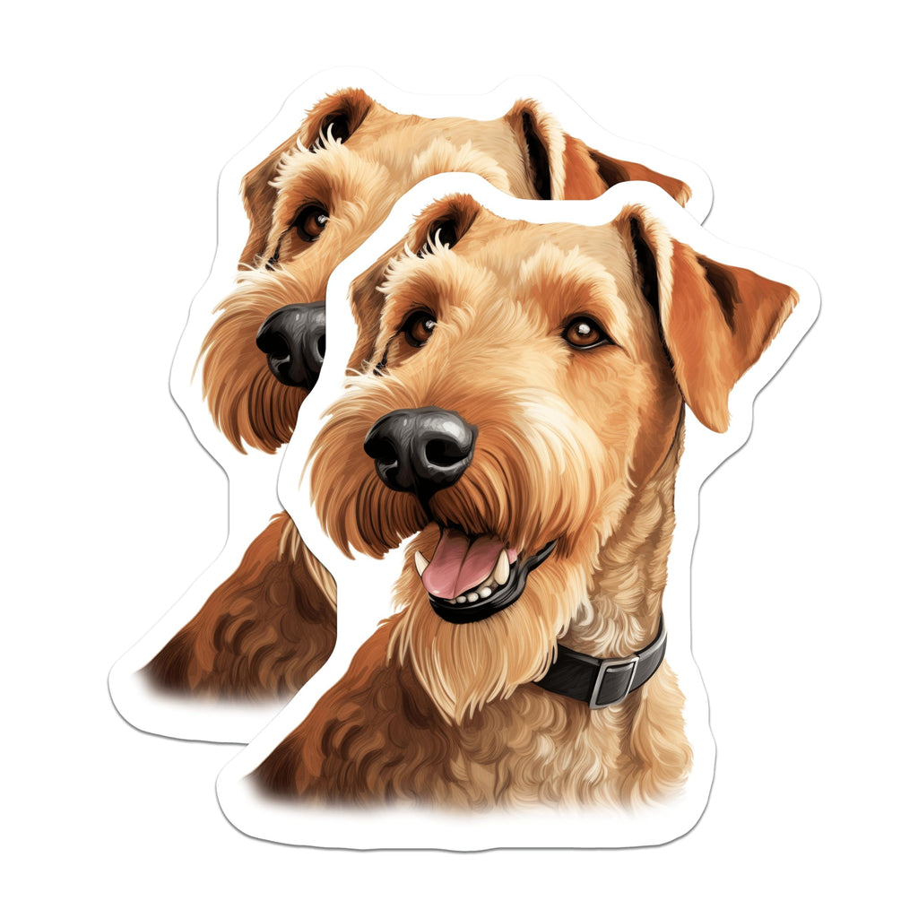(2 Pack) Irish Terrier Magnets - Cheerful Dog Breed Artwork - Canine Enthusiast Refrigerator Display - Pet Lover Locker Decor - 5 Inches On Longest Side - Thick Durable Magnet - Made in USA - MAG24934