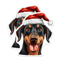 (2 Pack) Doberman Christmas Magnets - Santa Hat Dog Decor - Festive Pet Holiday - 5 Inches On Longest Side - Thick Durable Magnet - Made in USA - MAG26673
