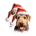 (2 Pack) Christmas Dog Magnets - Airedale Terrier Decor - Holiday Pet Accessories - 5 Inches On Longest Side - Thick Durable Magnet - Made in USA - MAG27683