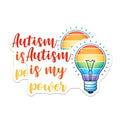 (2 Pack) Autism Awareness Stickers - Inspirational Quote Stickers - Light Bulb Design Positive Message Stickers - 5" On Longest Side - Sticks to Any Smooth Flat Surface - Made in USA - BMCS3215