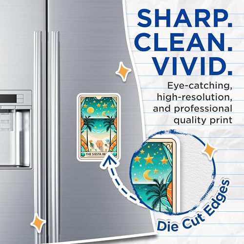 (2 Pack) Beach Scene Magnet - Tropical Vacation - Coastal Decor - 5" On Longest Side - Sticks to Smooth Flat Surfaces - Made in USA - MAG10321