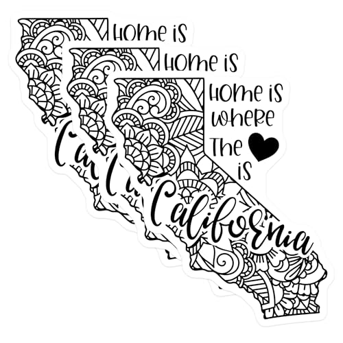 (3 Pack) California Love Decals - Home State Decal - Laptop Decal - 3 Inches On Longest Side - Easy Peel & Apply - Made in USA - 3MCS7866