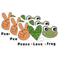 (3 Pack) Peace Love Frog Decals - Cute Froggy Laptop Decals - Green Heart Stickers- 3 Inches On Longest Side - Easy Peel & Apply - Made in USA - 3MCS5500