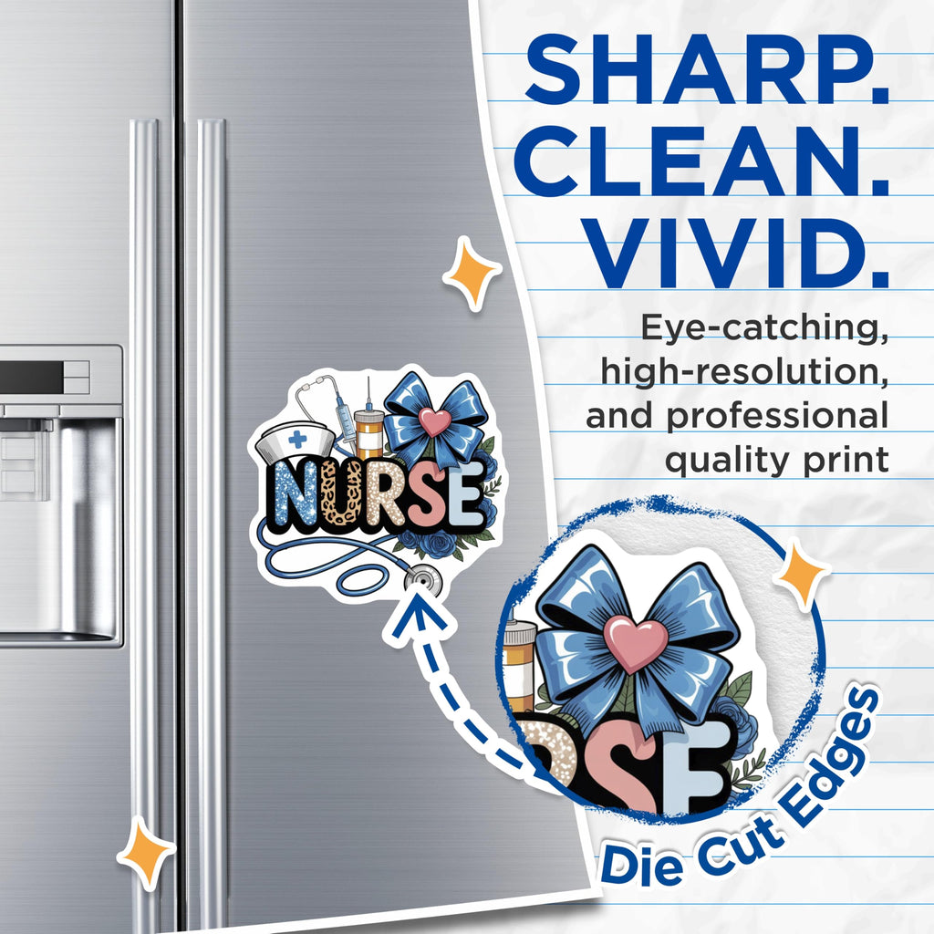 (2 Pack) Nurse Magnets - Medical Profession Accessory - Healthcare Hero Fridge Decor - 5" On Longest Side - Premium Magnet - for Cars, Refrigerators, Toolboxes, Lockers - Made in USA - MAG17072