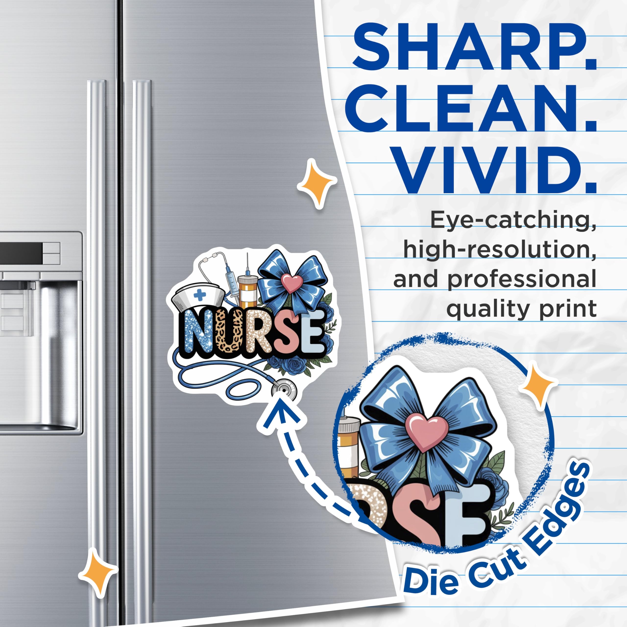 (2 Pack) Nurse Magnets - Medical Profession Accessory - Healthcare Hero Fridge Decor - 5" On Longest Side - Premium Magnet - for Cars, Refrigerators, Toolboxes, Lockers - Made in USA - MAG17072