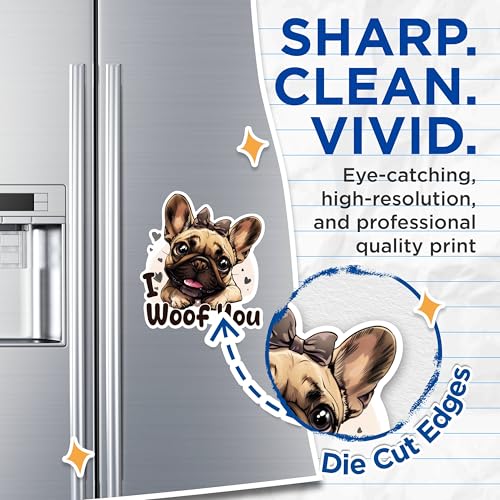 (2 Packs) I Woof You Pug Magnets - Magnets - 5 Inches On Longest Side - Premium Magnet - for Fridges, Toolboxes, Cars - Made in USA - MAG2341