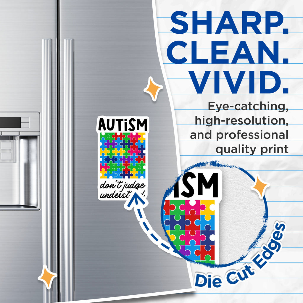 (2 Pack) Autism Awareness Magnets - Puzzle Piece Symbol - Neurodiversity Acceptance Advocacy - 5 Inches On Longest Side - Thick Durable Magnet - Made in USA - MAG38203