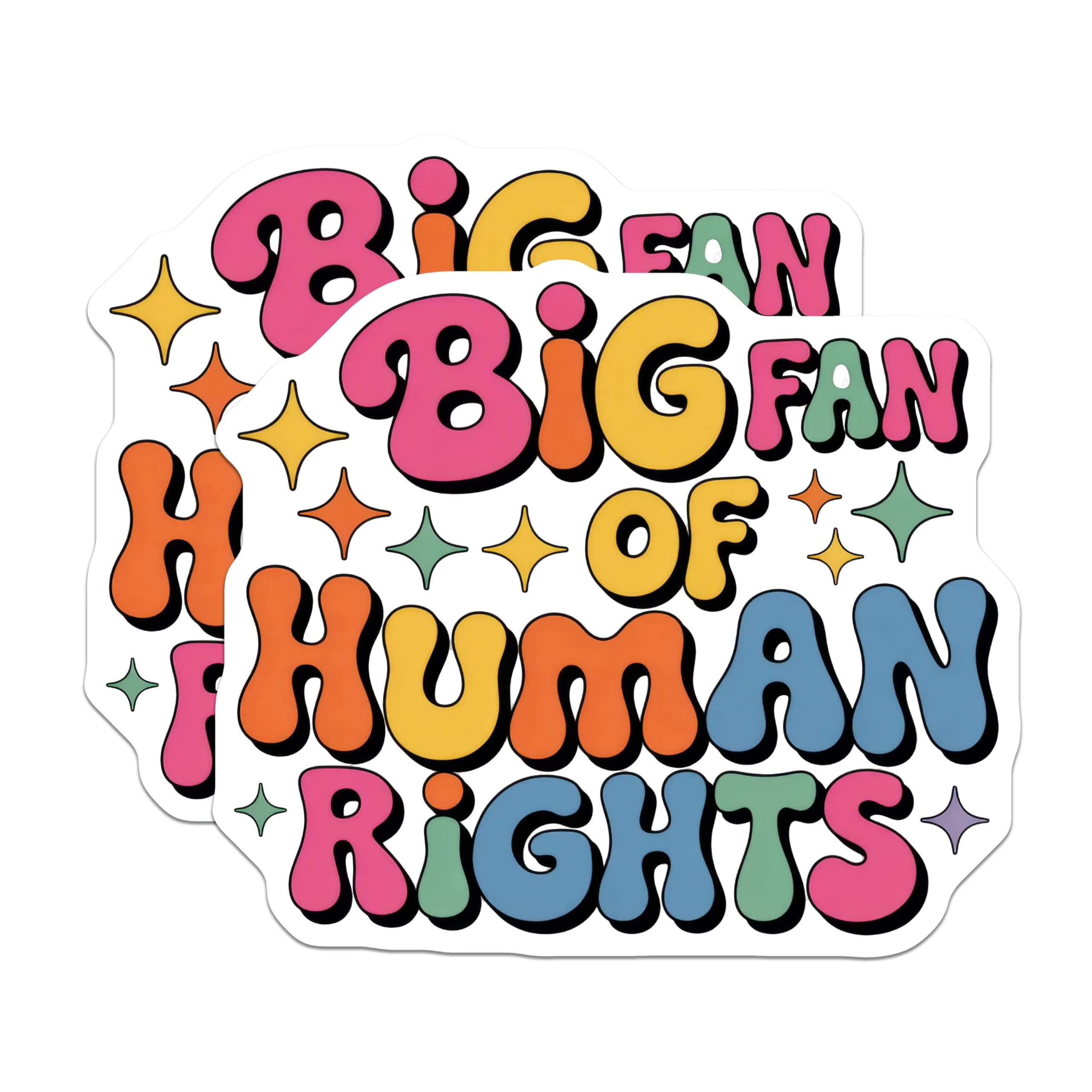 (2 Pack) Human Rights Magnets - Big Fan - Social Justice Decoration - 5" On Longest Side - Premium Magnet - for Cars, Refrigerators, Toolboxes, Lockers - Made in USA - MAG16205