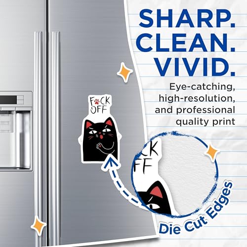 (2 Pack) Cat Attitude Magnets Magnets - Funny Quote - Sassy Cat Decor - 5" On Longest Side - Made in USA - Sticks to Refrigerators & Metal Surfaces - MAG8645