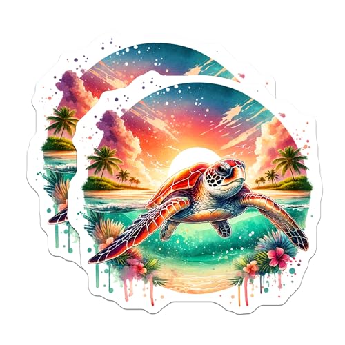 (2 Pack) Sea Turtle Magnets Magnets - Ocean Animal - Beach Decor - 5" On Longest Side - Made in USA - Sticks to Refrigerators & Metal Surfaces - MAG9209