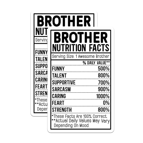 (2 Pack) Brother Humor Magnets - Funny Nutrition Facts - Refrigerator and Office Magnets - 5" On Longest Side - for Cars, Fridges, Toolboxes - Made in USA - MAG3951