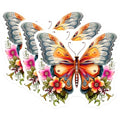 (3 Pack) Butterfly Decals - Floral Stickers - Laptop Decals - 3 Inches On Longest Side - Easy Peel & Apply - Made in USA - 3MCS2471