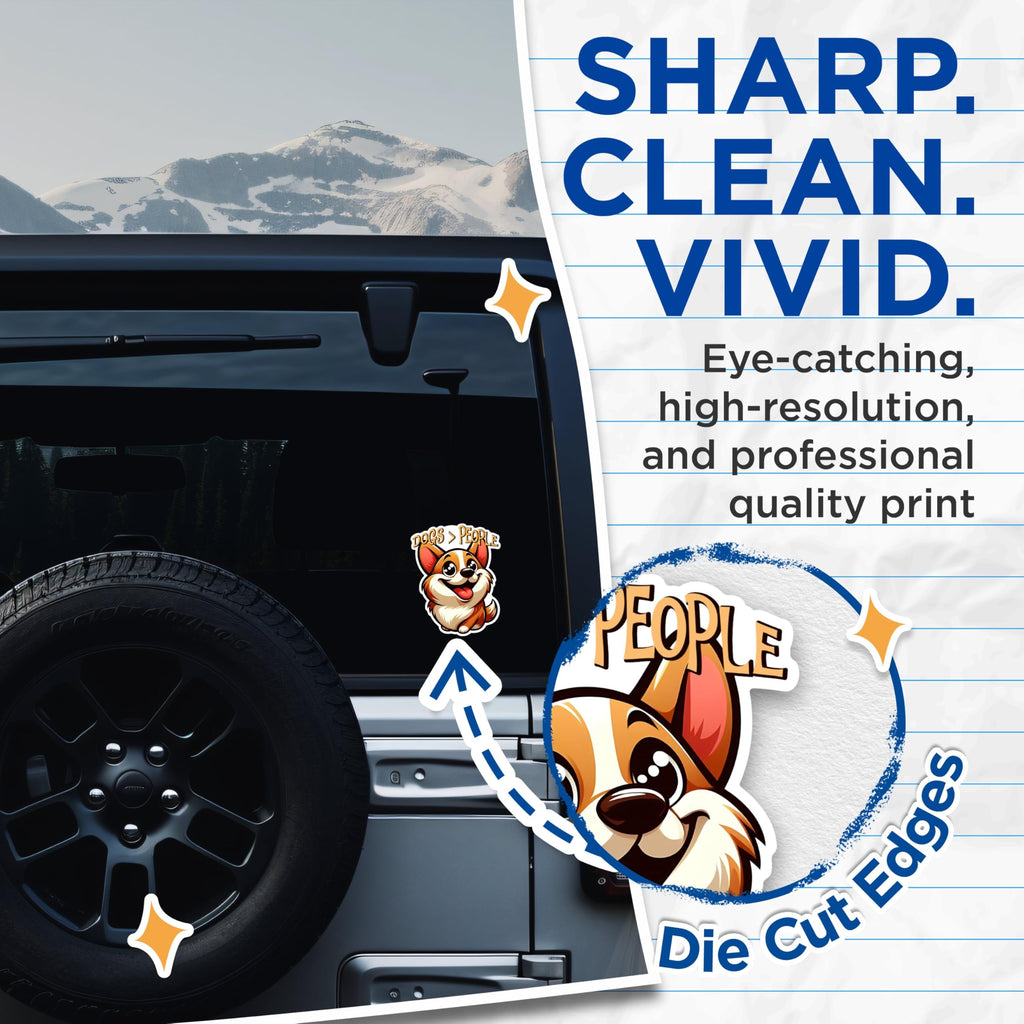 (2 Packs) Shiba Inu Dogs > People Stickers - Shiba Inu Dog Breed Decals - 5 Inches On Longest Side - Premium Vinyl Decal - Sticks to Any Smooth Flat Surface - Made in USA - BMCS2401