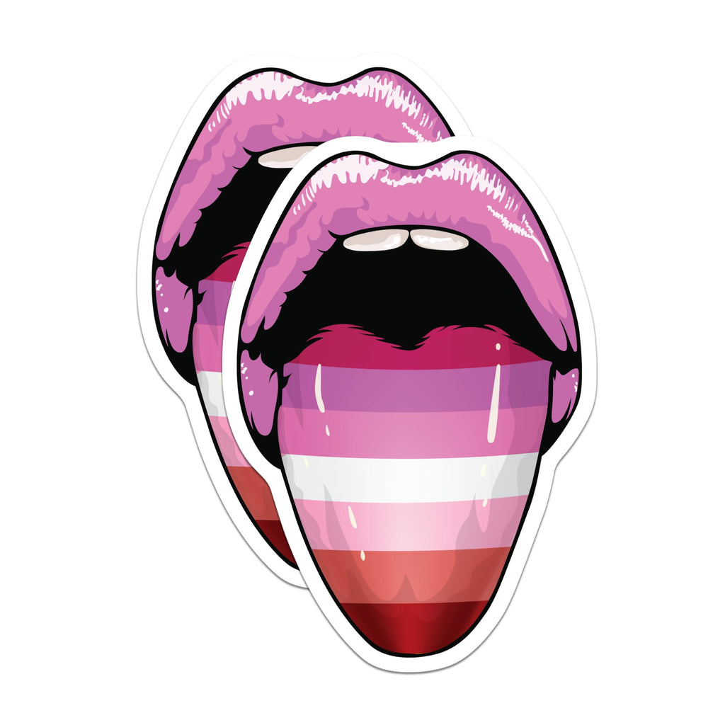 (2 Pack) Lesbian Pride Lips Magnets - LGBTQ+ Flag Mouth Art Decor - Queer Identity Statement - Vibrant Pride Accessory - 5 Inches On Longest Side - Thick Durable Magnet - Made in USA - MAG19138