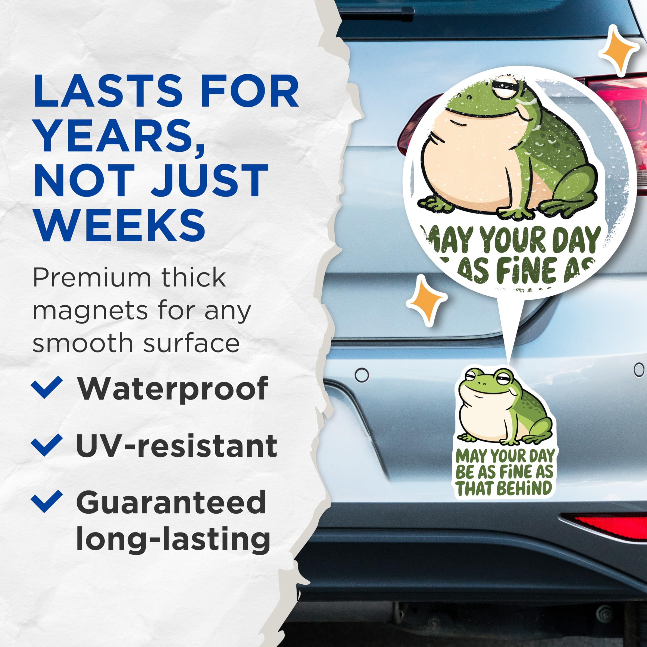 (2 Pack) Frog Magnets - Funny Frog Quote Magnets - Cool Animal Magnets - 5" On Longest Side - Premium Magnet - for Cars, Refrigerators, Toolboxes, Lockers - Made in USA - MAG16862