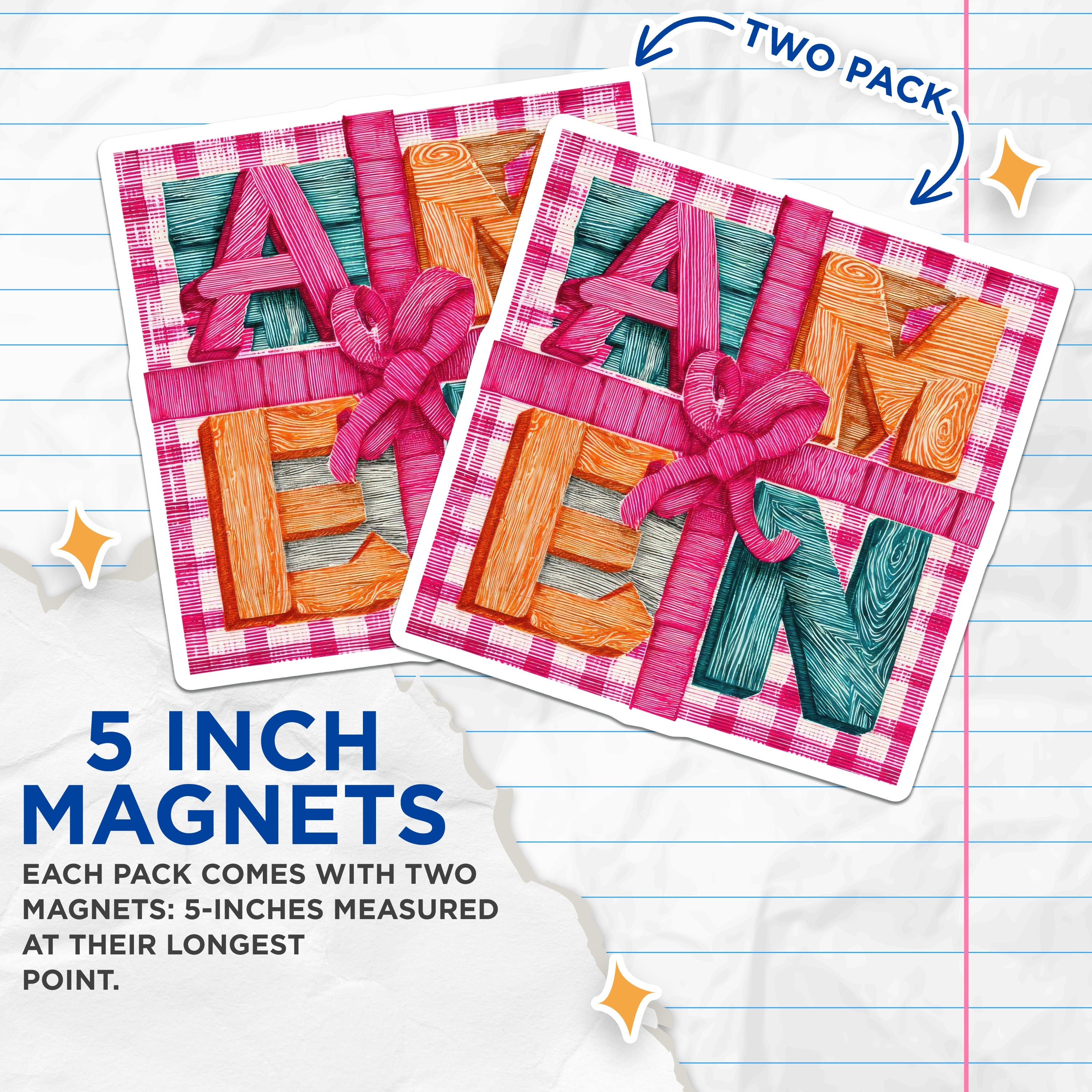 (2 Pack) Amen Magnets - Christian Decor - Faith Based Home Accessories - Inspirational Art - 5 Inches On Longest Side - Thick Durable Magnet - Made in USA - MAG36441