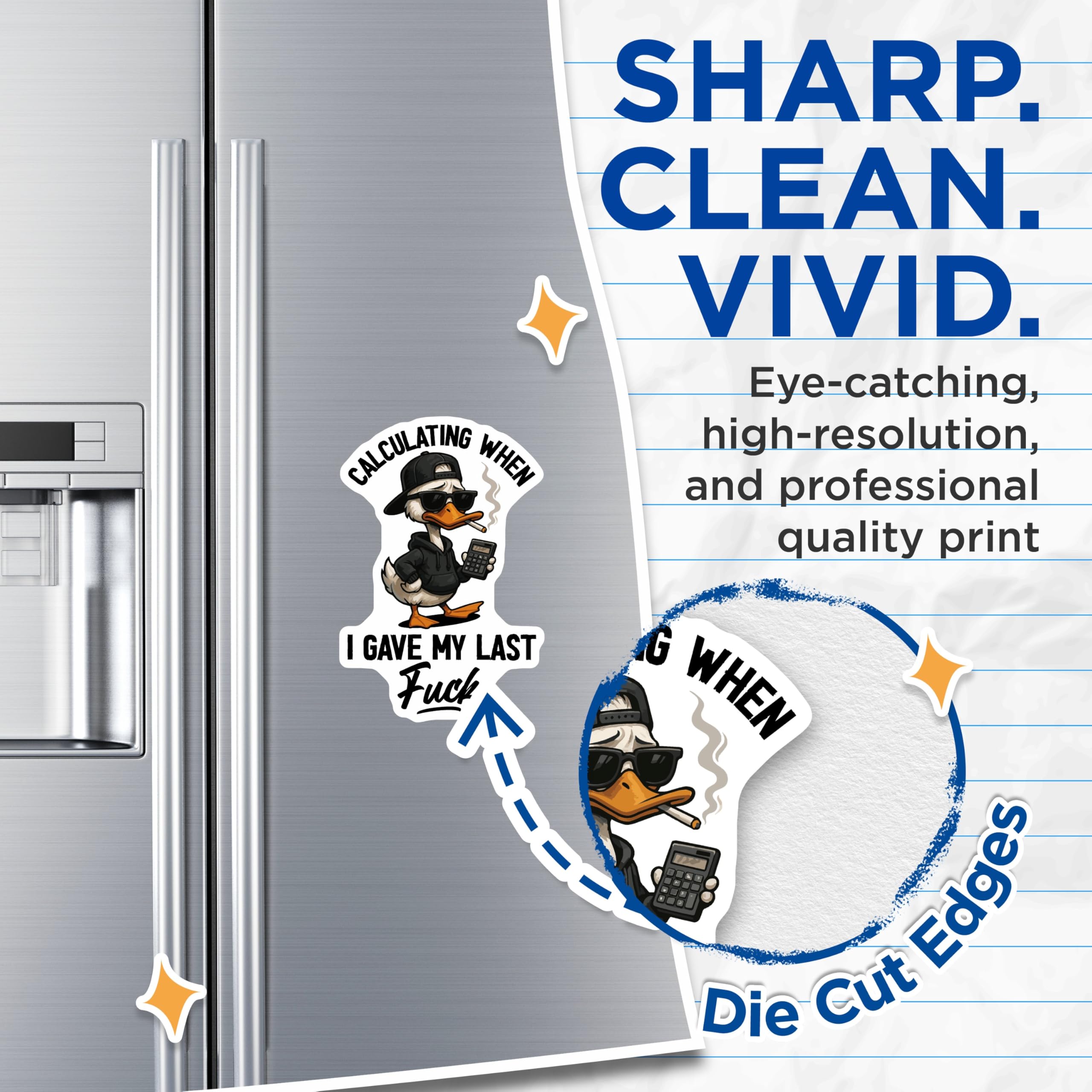(2 Pack) Sarcastic Duck Magnets - Funny Attitude - Novelty Refrigerator Magnets - 5" On Longest Side - Premium Magnet - for Cars, Refrigerators, Toolboxes, Lockers - Made in USA - MAG15756
