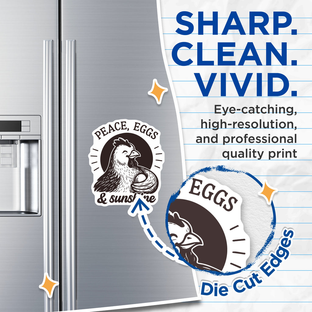 (2 Pack) Peace Eggs Sunshine Magnets - Happy Chicken Decor - Farm Life Homesteading - 5 Inches On Longest Side - Thick Durable Magnet - Made in USA - MAG37388
