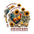 (2 Pack) Sunflowers Rooster Design Magnet - 5" On Longest Side - Sticks to Smooth Flat Surfaces - Made in USA - MAG9658