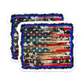 (2 Pack) Rustic American Flag Magnets - Cowhide Patriot Decor - 4th of July Truck Accessories - 5 Inches On Longest Side - Thick Durable Magnet - Made in USA - MAG28990