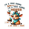 (2 Pack) Free Range Heifer Magnets - Cow Cartoon Characters - Farm Animal ation - Cute Animal Magnets - 5" On Longest Side - for Cars, Fridges, Toolboxes - Made in USA - MAG3776