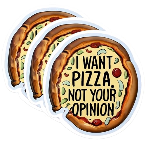 (3 Pack) Pizza Decals - Laptop Decal - Foodie Stickers - 3 Inches On Longest Side - Easy Peel & Apply - Made in USA - 3MCS0553