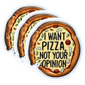 (3 Pack) Pizza Decals - Laptop Decal - Foodie Stickers - 3 Inches On Longest Side - Easy Peel & Apply - Made in USA - 3MCS0553