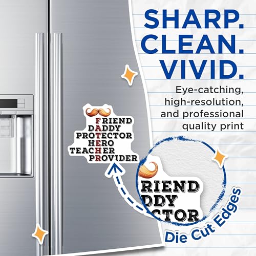 (2 Pack) Father Friend Daddy Hero Magnets - Protector Teacher Provider - Dad Appreciation - Father's Day - 5" On Longest Side - for Cars, Fridges, Toolboxes - Made in USA - MAG4002