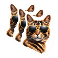 (3 Pack) Cool Cat Decals - Cat with Sunglasses - Laptop Decals - 3 Inches On Longest Side - Easy Peel & Apply - Made in USA - 3MCS2355