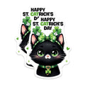 (2 Pack) Happy St Catrick's Day Stickers - Cute Cat - St Patrick's Day Celebration - 5" On Longest Side - Sticks to Smooth Flat Surfaces - Made in USA - BMCS8101