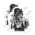 (2 Pack) Mombie Magnets - Messy Bun Skull Mom - Iced Coffee Mother Life - 5 Inches On Longest Side - Thick Durable Magnet - Made in USA - MAG22087