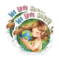 (2 Pack) We Love Earth Magnets - Eco-Friendly Reminder - Earth Day Decoration - 5" On Longest Side - for Cars, Fridges, Toolboxes - Made in USA - MAG7683