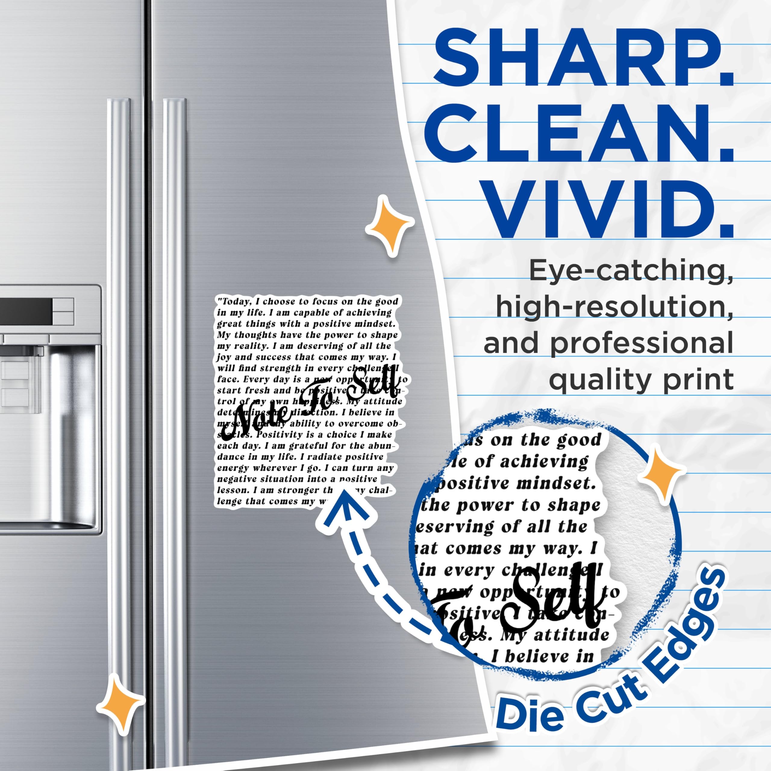 (2 Pack) Positive Affirmation Magnets - Motivational Quote Magnets - Inspirational Message Magnets- 5" On Longest Side - for Fridges, Toolboxes, Cars - Made in USA - MAG3018