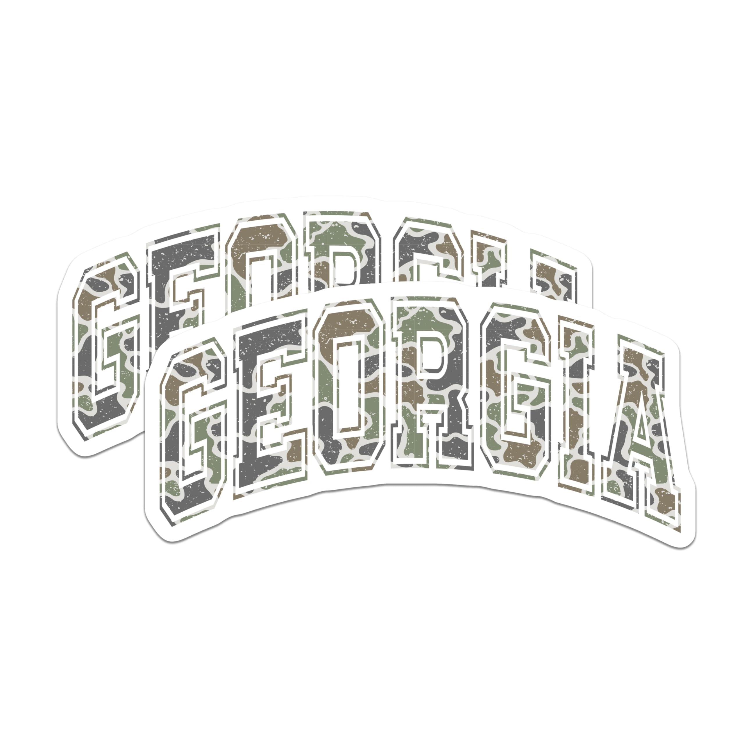 (2 Pack) Georgia Camo Magnets - University State Pride - Bulldogs Decor - 5" On Longest Side - Premium Magnet - for Cars, Refrigerators, Toolboxes, Lockers - Made in USA - MAG18638