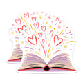 (2 Pack) Book Lover Magnets - Reading Enthusiast Decor - Literary Teacher Librarian Accessory - Whimsical Heart Book Design - 5 Inches On Longest Side - Thick Durable Magnet - Made in USA - MAG26634
