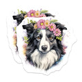 (2 Pack) Border Collie Dog Magnets - Flower Crown Dog - Dog Mom Pet Lover - 5 Inches On Longest Side - Thick Durable Magnet - Made in USA - MAG27982