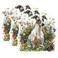 (3 Pack) Whippet Dog Decals - Floral Meadow - Laptop Decal- 3 Inches On Longest Side - Easy Peel & Apply - Made in USA - 3MCS5185
