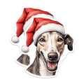 (2 Pack) Christmas Greyhound Magnets - Festive Dog Lover Decor - Happy Hound Refrigerator Holiday Cheer - 5 Inches On Longest Side - Thick Durable Magnet - Made in USA - MAG29029