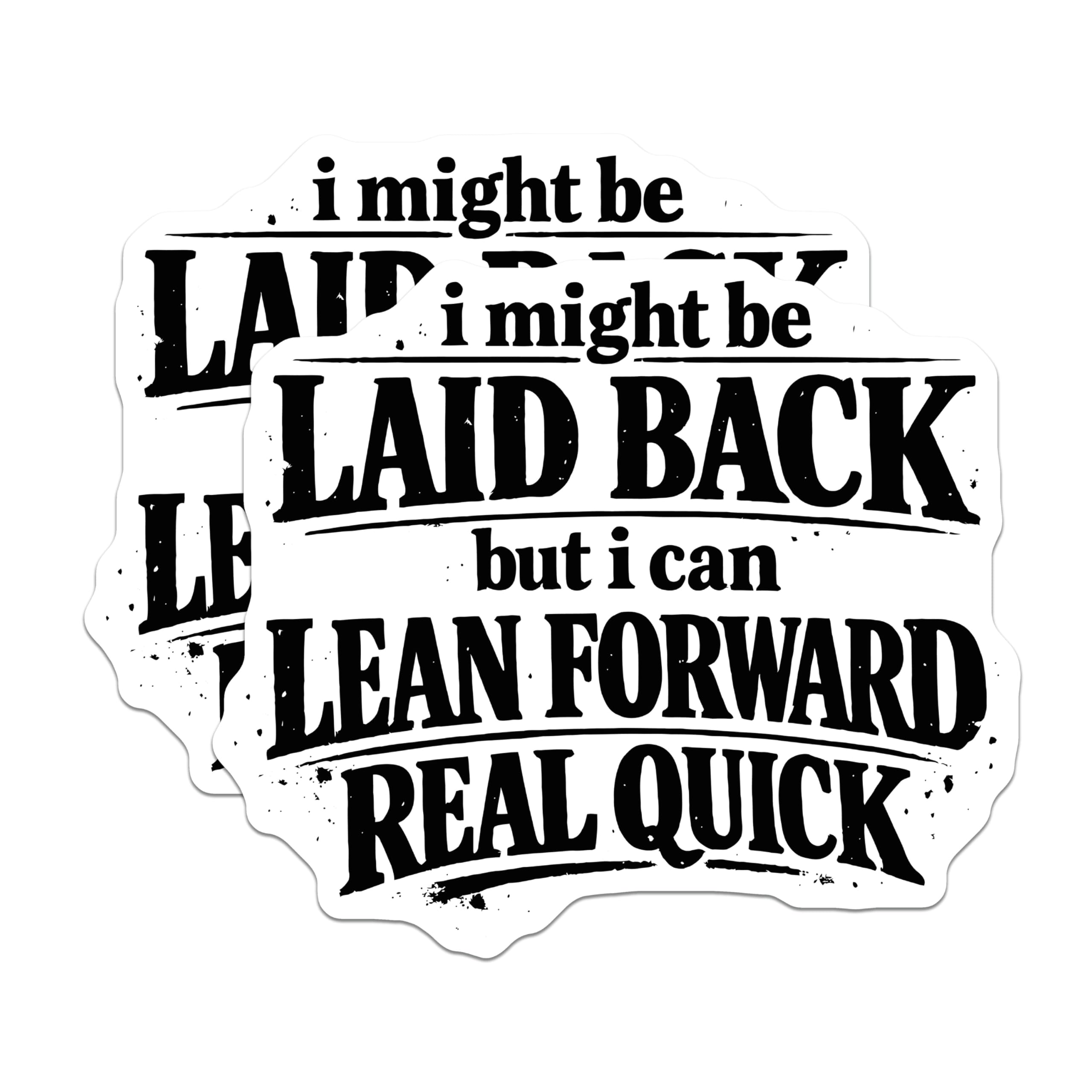 (2 Pack) Laid Back Lean Forward Magnets - Sarcastic Office Kitchen Refrigerator Decor - Funny Attitude Statement Accent - 5 Inches On Longest Side - Thick Durable Magnet - Made in USA - MAG21160