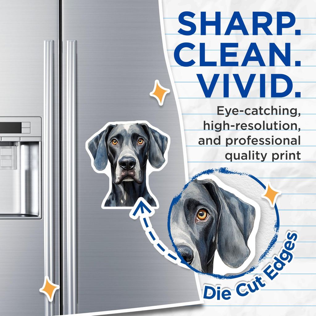 (2 Pack) Weimaraner Dog Magnets - Funny Dog Portrait - Fridge Decor Gift - 5" On Longest Side - Premium Magnet - for Cars, Refrigerators, Toolboxes, Lockers - Made in USA - MAG15636